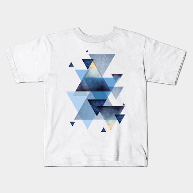 Geometric Blue Kids T-Shirt by UrbanEpiphany